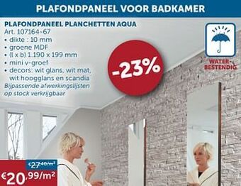 Zelfbouwmarkt Plafondpaneel planchetten aqua aanbieding