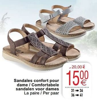 Cora Sandales confort pour dame - comfortabele sandalen voor dames aanbieding