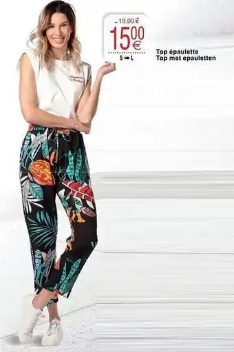 Cora Top épaulette top met epauletten aanbieding
