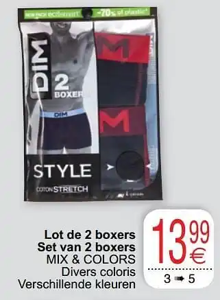 Cora Lot de 2 boxers set van 2 boxers mix + colors aanbieding