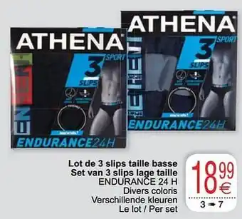 Cora Lot de 3 slips taille basse set van 3 slips lage taille endurance 24 h aanbieding