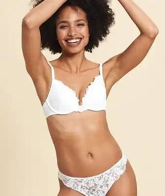 Etam Beha nr. 2 - push-up met diep decolleté - 75B - ECRU - Etam aanbieding