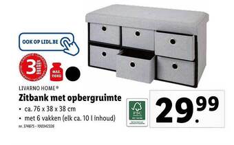Lidl Zitbank Met Opbergruimte aanbieding