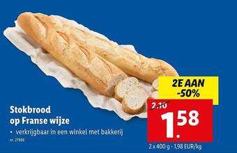 Lidl Stokbrood Op Franse Wijze aanbieding