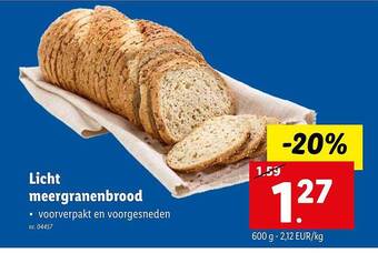 Lidl Licht Meergranenbrood aanbieding