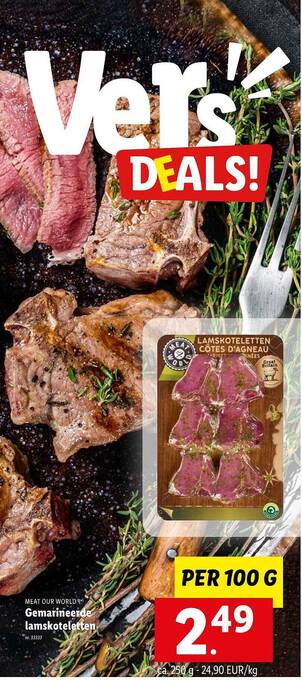 Lidl Gemarineerde Lamskoteletten aanbieding