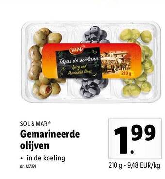 Lidl Gemarineerde Olijven aanbieding