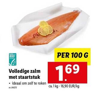 Lidl Volledige Zalm Met Staartstuk aanbieding