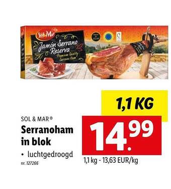 Lidl Serranoham In Blok aanbieding