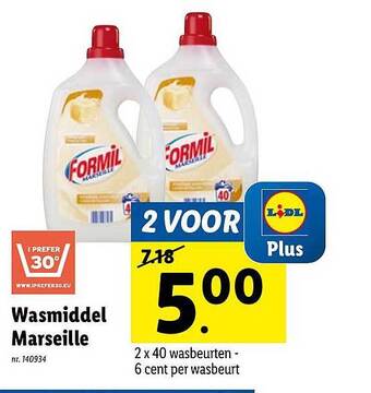 Lidl Wasmiddel Marseille aanbieding