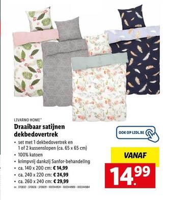 Lidl Draaibaar Satijnen Dekbedovertrek aanbieding