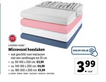 Lidl Microvezel Hoeslaken aanbieding