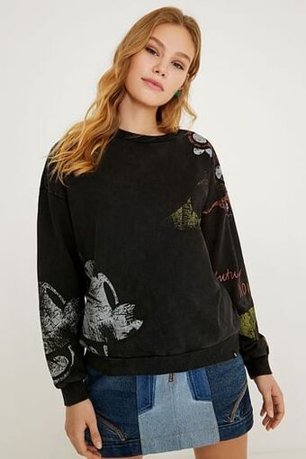 Fleece Minnie Mouse-sweatshirt - BLACK - S