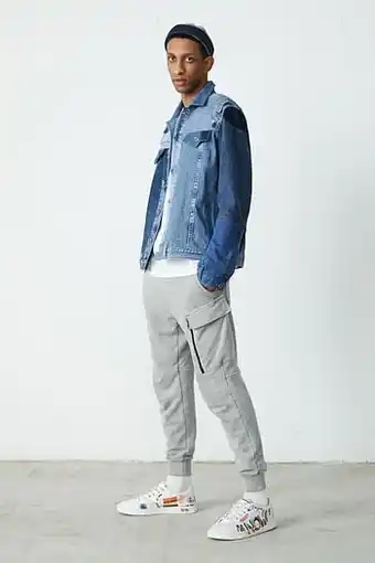 Desigual Upcycling denim jack - Unisex - BLUE - L aanbieding