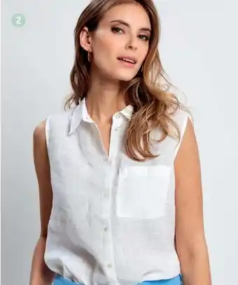 Linnen blouse (zonder mouw) 36-48