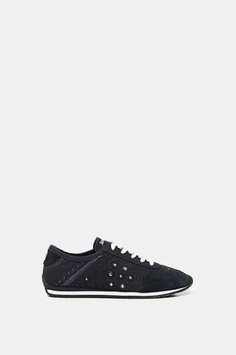 Desigual Leren sneakers met borduursel - BLACK - 41 aanbieding