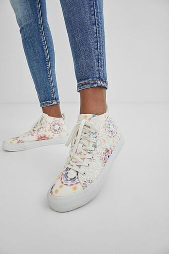 Desigual Halfhoge sneakers met kant en tie-dye - MATERIAL FINISHES - 39 aanbieding