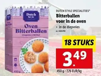 Lidl Bitterballen voor in de oven dutch style specialities aanbieding