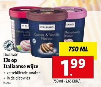 Lidl Ijs op italiaanse wijze aanbieding