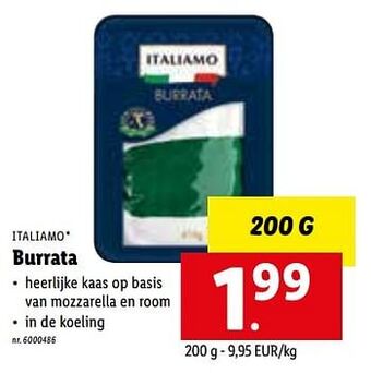 Lidl Burrata aanbieding