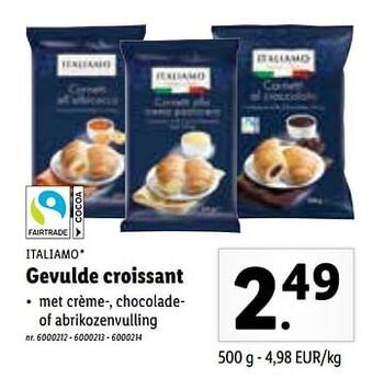 Lidl Gevulde croissant aanbieding