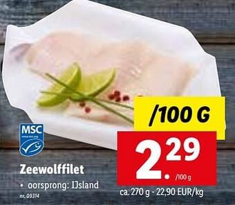 Lidl Zeewolffilet aanbieding
