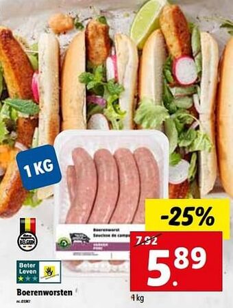 Lidl Boerenworsten aanbieding