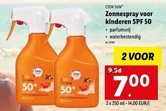Lidl Zonnespray voor kinderen spf 50 aanbieding