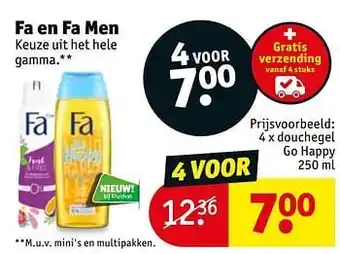 Kruidvat Fa douchegel go happy aanbieding
