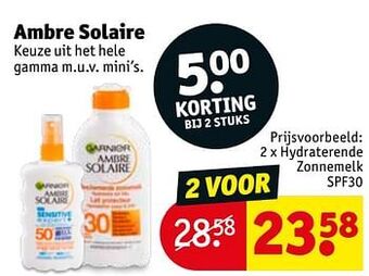 Kruidvat Hydraterende zonnemelk spf30 aanbieding