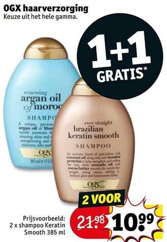 Kruidvat Ogx shampoo keratin smooth aanbieding