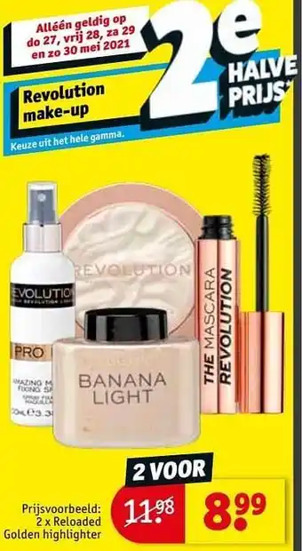 Kruidvat Revolution make-up reloaded golden highlighter aanbieding