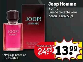 Kruidvat Joop homme eau de toilette voor heren aanbieding