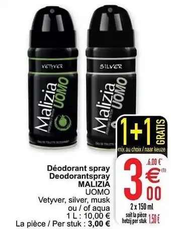 Cora Déodorant spray deodorantspray malizia uomo aanbieding