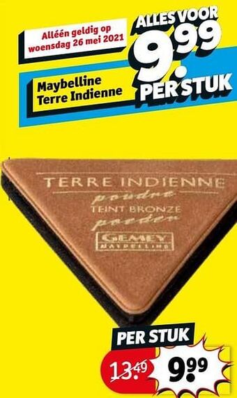 Kruidvat Maybelline terre indienne aanbieding