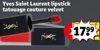 Kruidvat Yves saint laurent lipstick tatouage couture velvet aanbieding