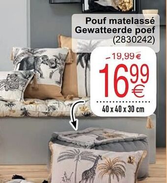 Pouf matelassé gewatteerde poef