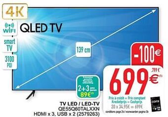 Cora Samsung tv led - led-tv qe55q60talxxn aanbieding