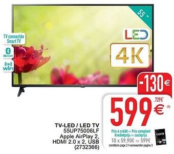 Cora Lg tv-led - led tv 55up75006lf aanbieding
