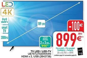 Cora Samsung tv led - led-tv ue75tu7020wxxn aanbieding