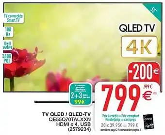 Cora Samsung tv qled - qled-tv qe55q70talxxn aanbieding