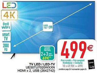 Cora Samsung tv led - led-tv ue50tu7020wxxn aanbieding