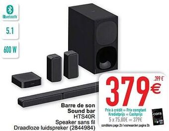 Cora Sony barre de son sound bar hts40r aanbieding