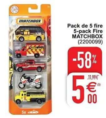 Pack de 5 fire 5-pack fire matchbox