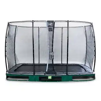 Exit in-ground trampoline Elegant met veiligheidsnet Economy 244x427cm groen
