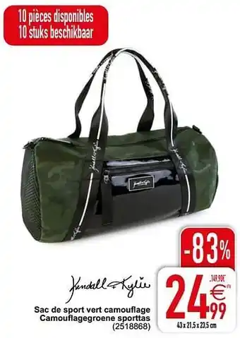 Sac de sport vert camouflage camouflagegroene sporttas