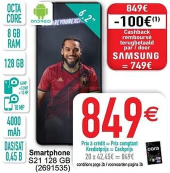 Cora Samsung smartphone s21 128 gb aanbieding