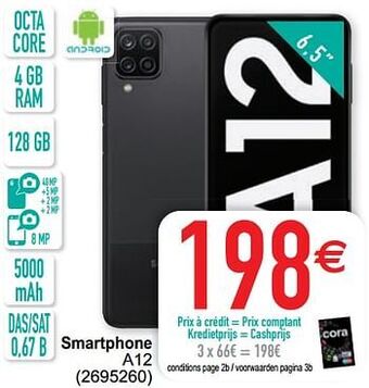 Cora Samsung smartphone a12 aanbieding