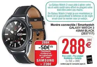 Cora Samsung montre connectée - smartwatch galaxy watch 3 45mm black aanbieding