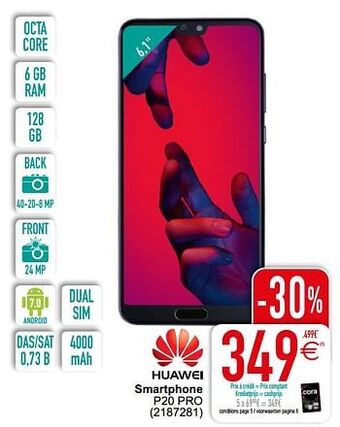 Cora Huawei smartphone p20 pro aanbieding